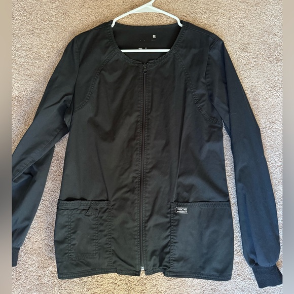 CHEROKEE WORKWEAR Black Zip-Up scrub jacket - Picture 1 of 2